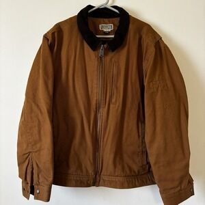 Duluth Trading Canvas Blanket Lined Jacket Cord Collar Barn Chore Coat Mens 2XL